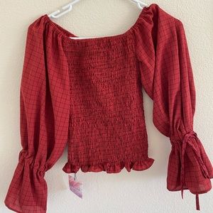 Off the Shoulder Grid Top